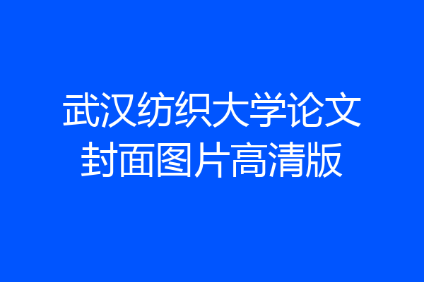武汉纺织大学论文封面图片高清版