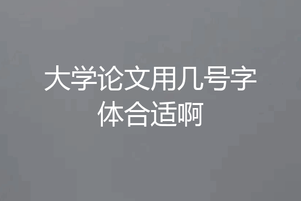 大学论文用几号字体合适啊