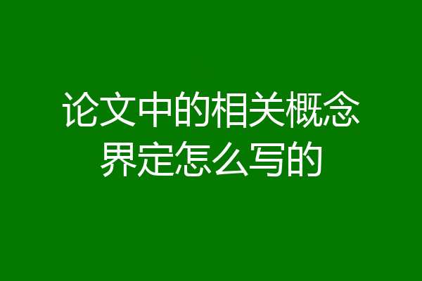 论文中的相关概念界定怎么写的