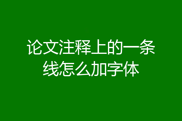 论文注释上的一条线怎么加字体
