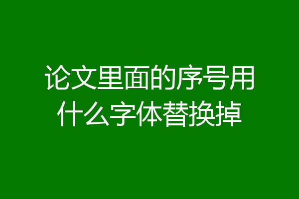 论文里面的序号用什么字体替换掉
