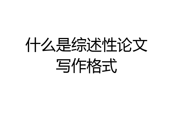 什么是综述性论文写作格式