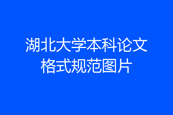 湖北大学本科论文格式规范图片