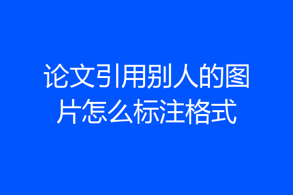论文引用别人的图片怎么标注格式