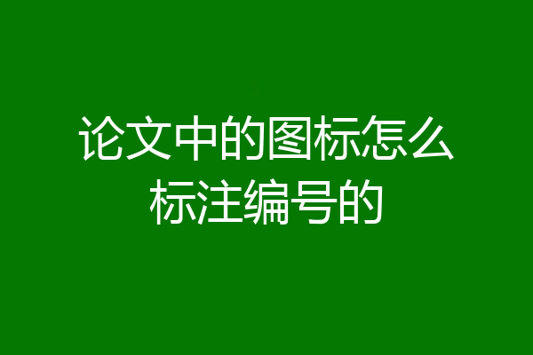 论文中的图标怎么标注编号的