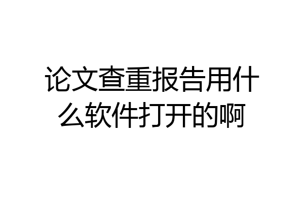 论文查重报告用什么软件打开的啊