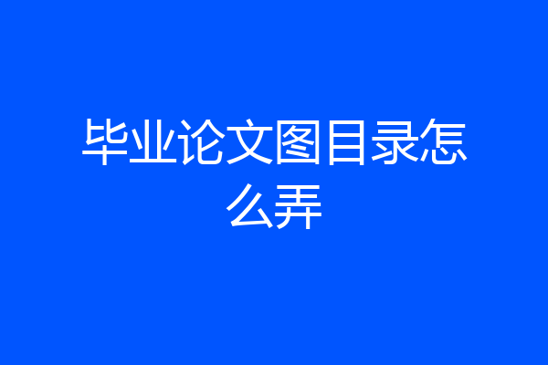 毕业论文图目录怎么弄