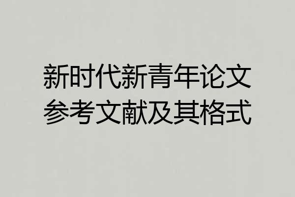 新时代新青年论文参考文献及其格式