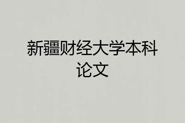 新疆财经大学本科论文