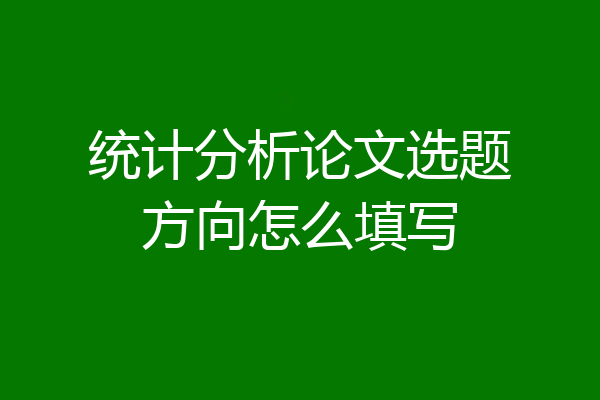 统计分析论文选题方向怎么填写