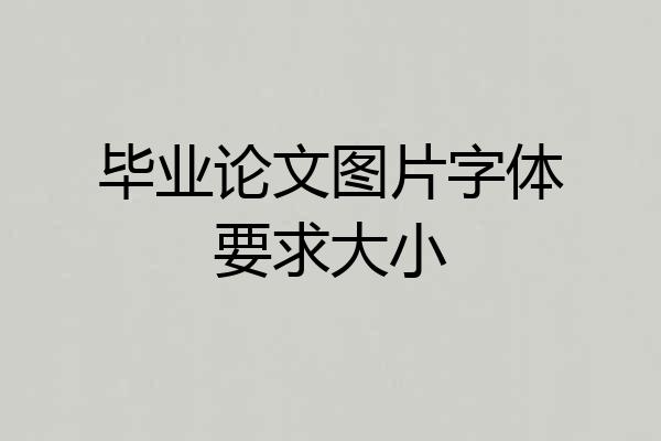 毕业论文图片字体要求大小