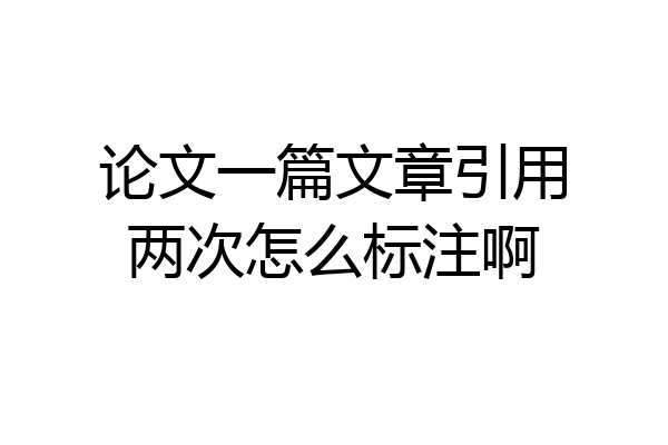 论文一篇文章引用两次怎么标注啊