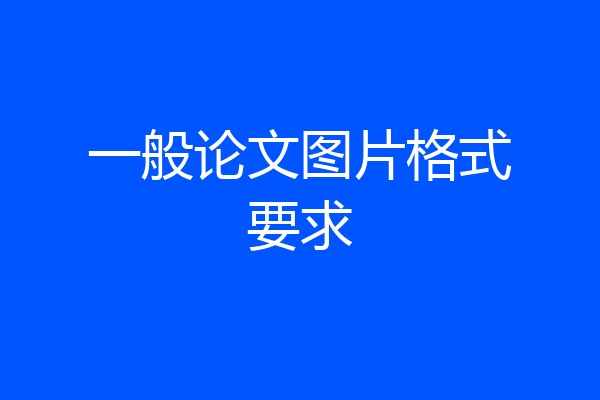 一般论文图片格式要求