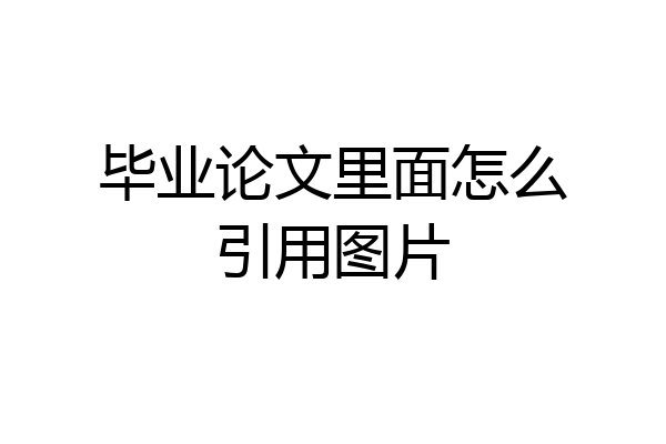毕业论文里面怎么引用图片