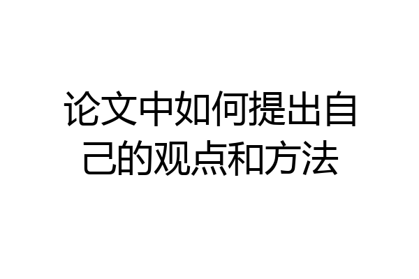 论文中如何提出自己的观点和方法