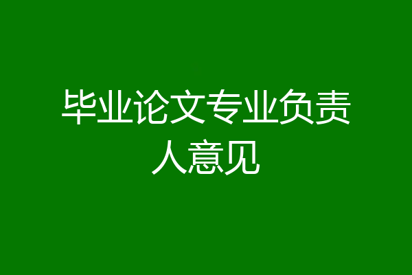 毕业论文专业负责人意见