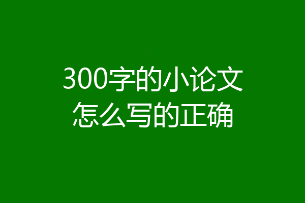 300字的小论文怎么写的正确
