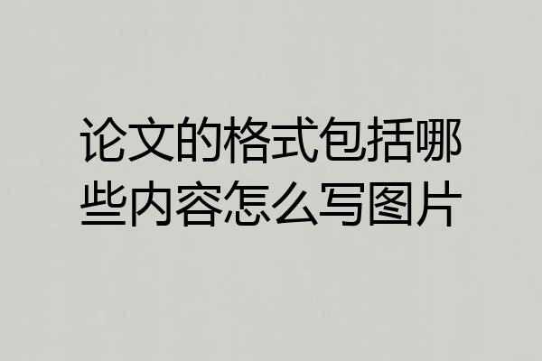 论文的格式包括哪些内容怎么写图片
