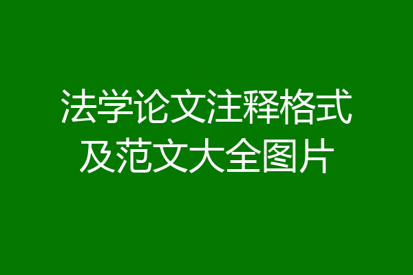 法学论文注释格式及范文大全图片