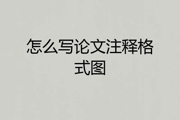 怎么写论文注释格式图