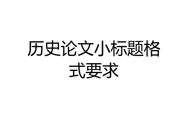 历史论文小标题格式要求