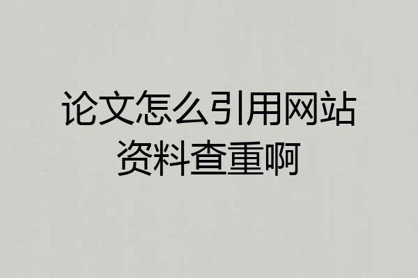 论文怎么引用网站资料查重啊