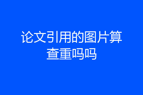 论文引用的图片算查重吗吗