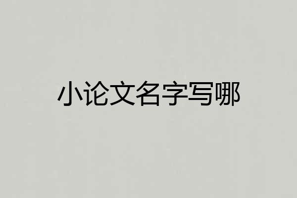 小论文名字写哪