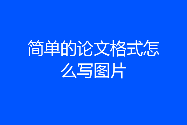 简单的论文格式怎么写图片