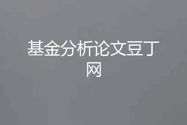基金分析论文豆丁网