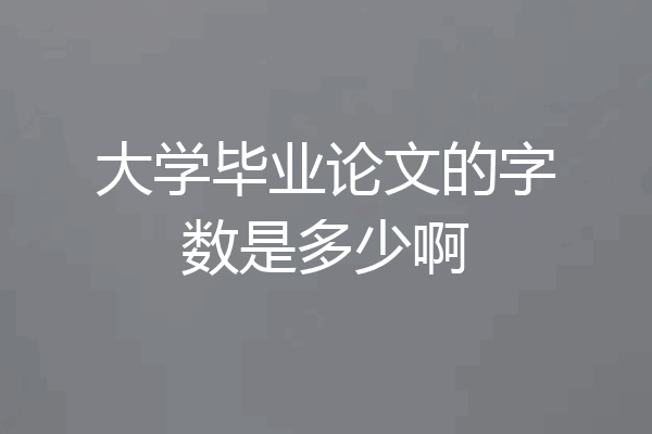 大学毕业论文的字数是多少啊