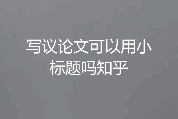 写议论文可以用小标题吗知乎