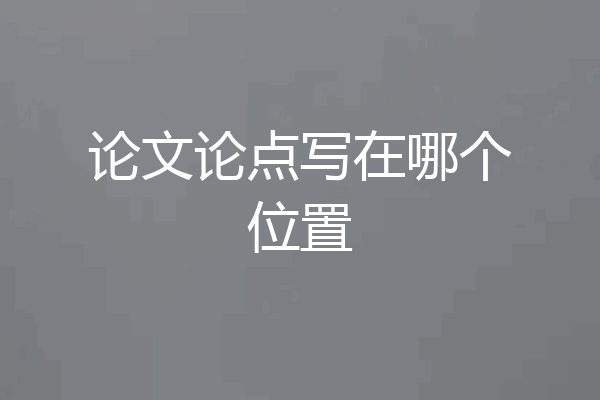 论文论点写在哪个位置
