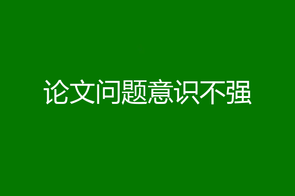 论文问题意识不强