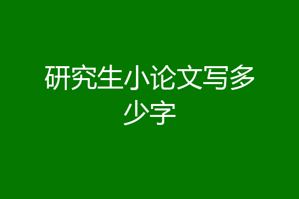 研究生小论文写多少字