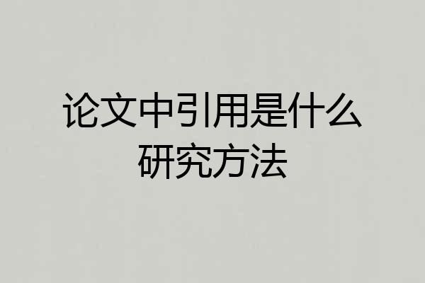 论文中引用是什么研究方法