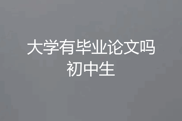大学有毕业论文吗初中生