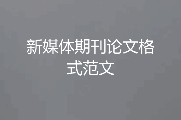 新媒体期刊论文格式范文