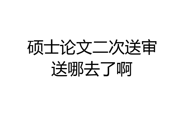 硕士论文二次送审送哪去了啊
