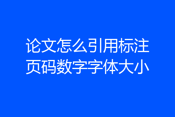 论文怎么引用标注页码数字字体大小