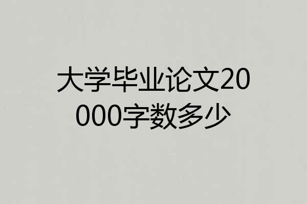 大学毕业论文20000字数多少