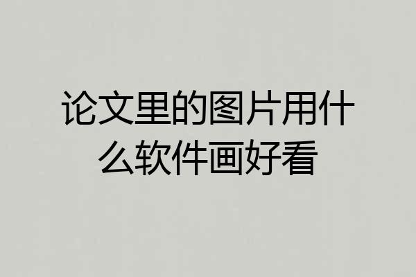 论文里的图片用什么软件画好看