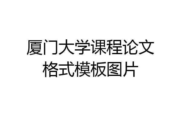 厦门大学课程论文格式模板图片