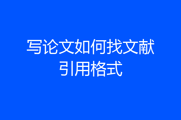 写论文如何找文献引用格式