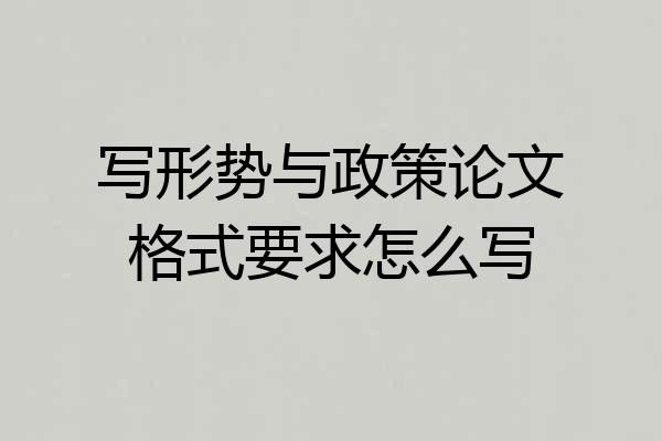 写形势与政策论文格式要求怎么写