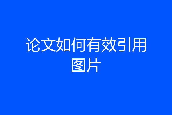 论文如何有效引用图片