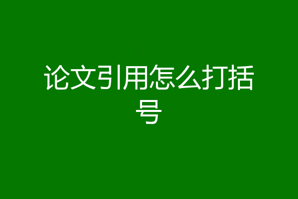 论文引用怎么打括号