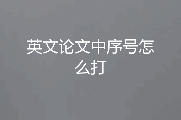 英文论文中序号怎么打