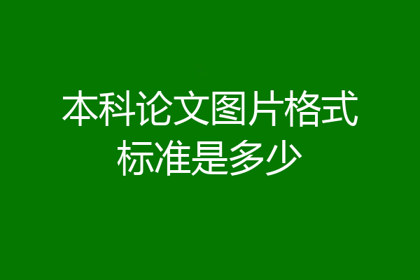 本科论文图片格式标准是多少
