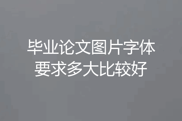 毕业论文图片字体要求多大比较好